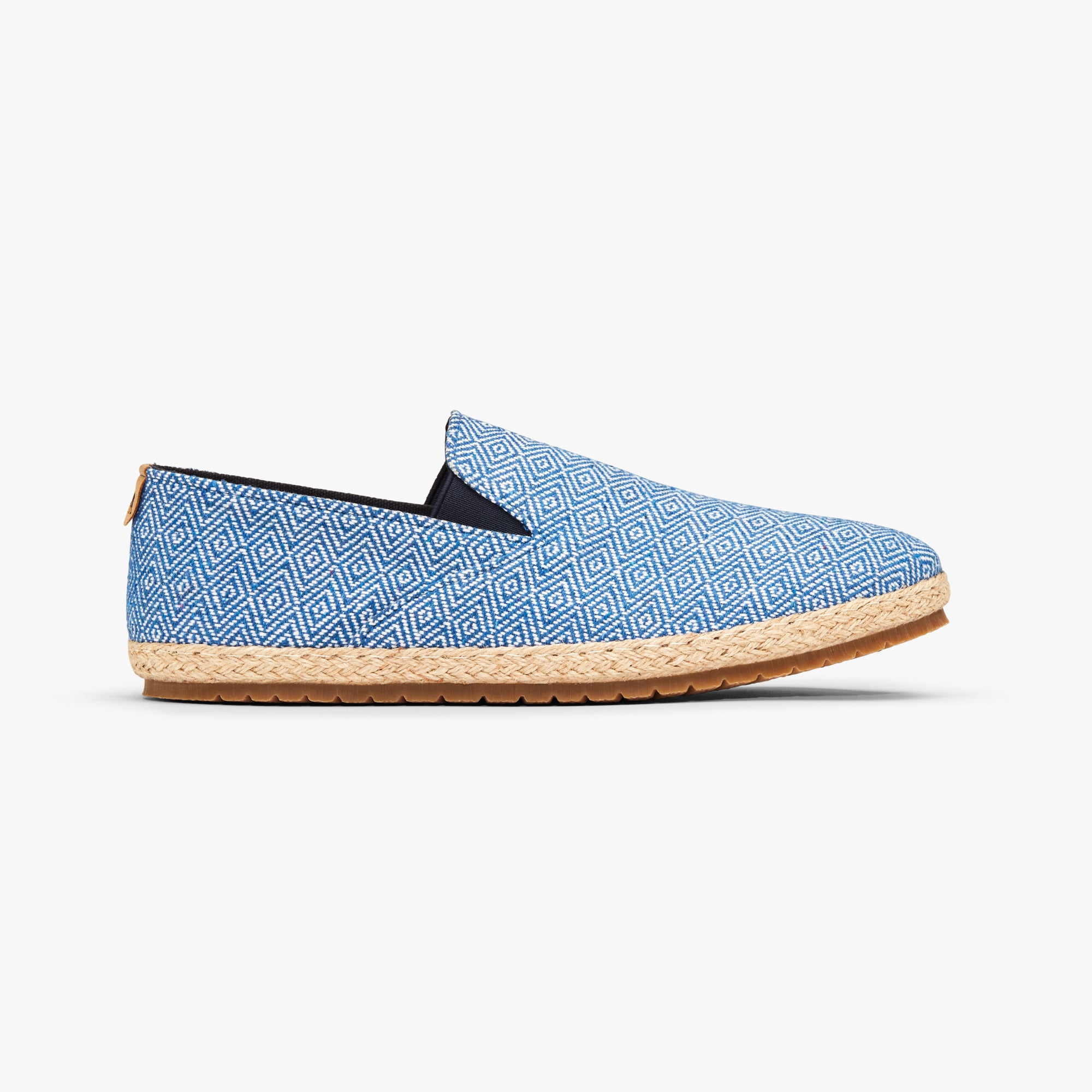 Patra Blue, Cream & Tan Woven-Stripe Slip-On Loafers Vacation Resort Style Eco-Friendly Travel Shoes - Panama Blue Seeker | Patara Shoes main image 3