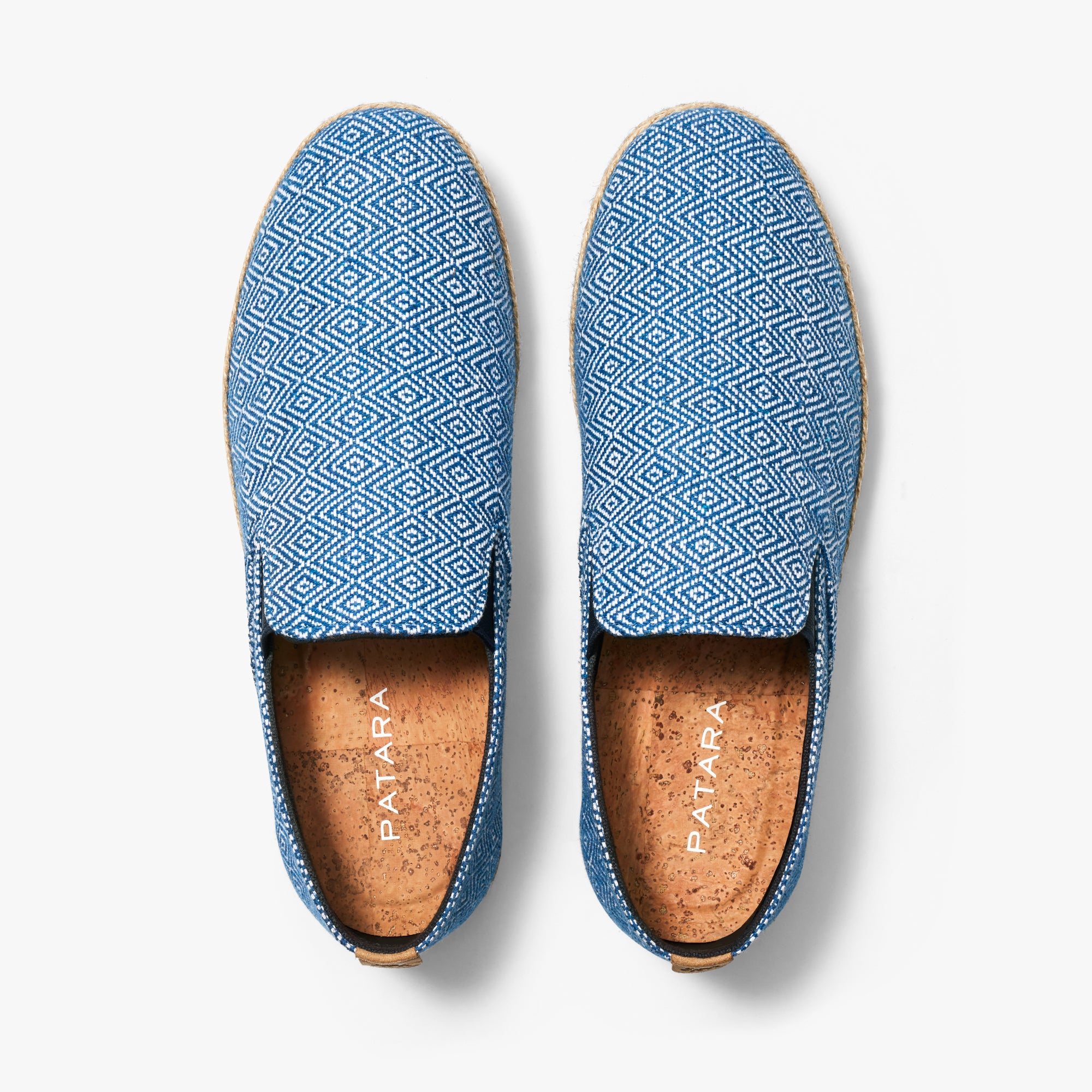 Patara Men’s Seeker Taj Blue Geometric Print Slip-On Espadrilles Canvas 10 Parrot Seeker – Patara Shoes main image 3