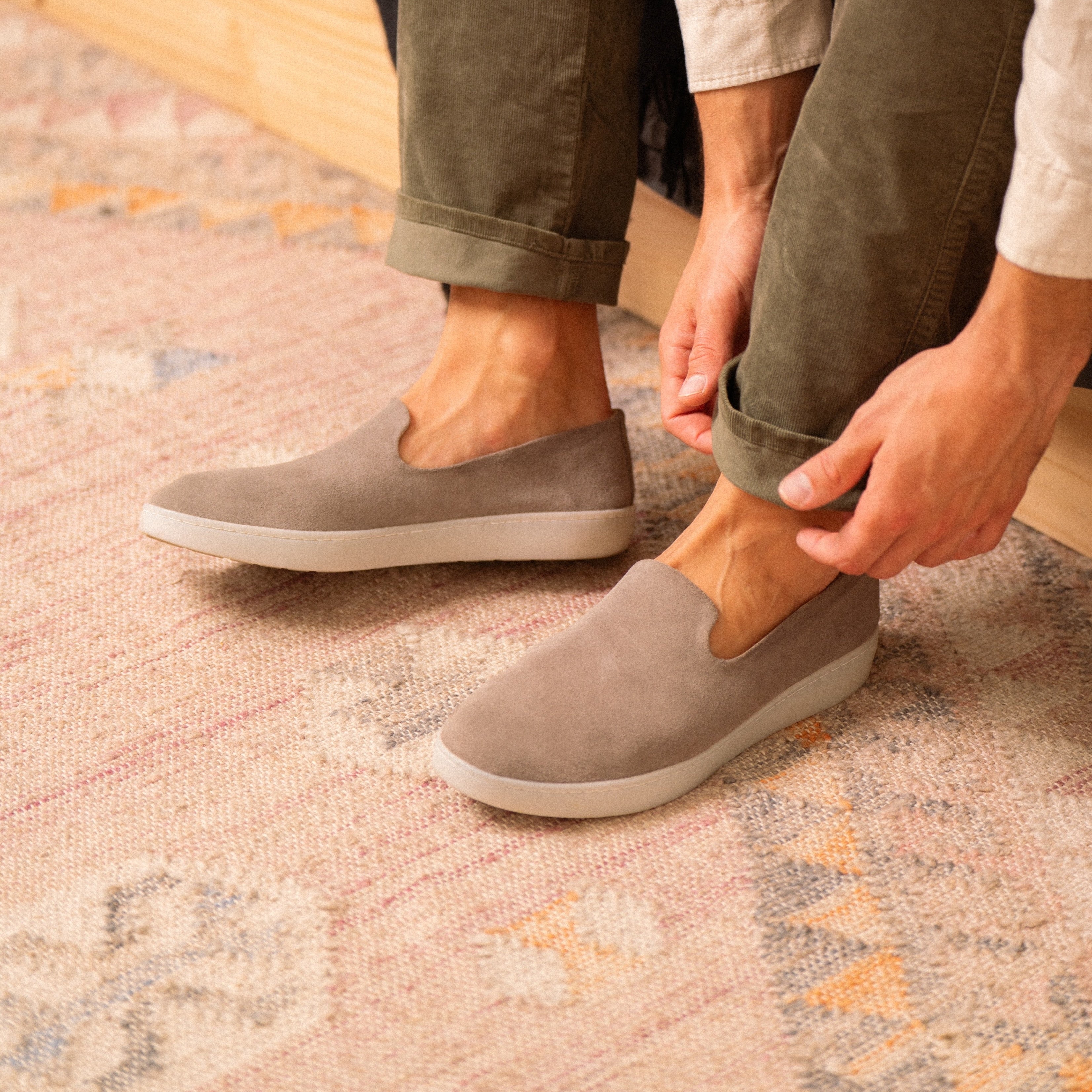 Patara-  Affogato Beacon Men’s Suede Slip-On Loafers in Light Tan - size 10 NWOT Desert Beacon – Patara Shoes main image 2