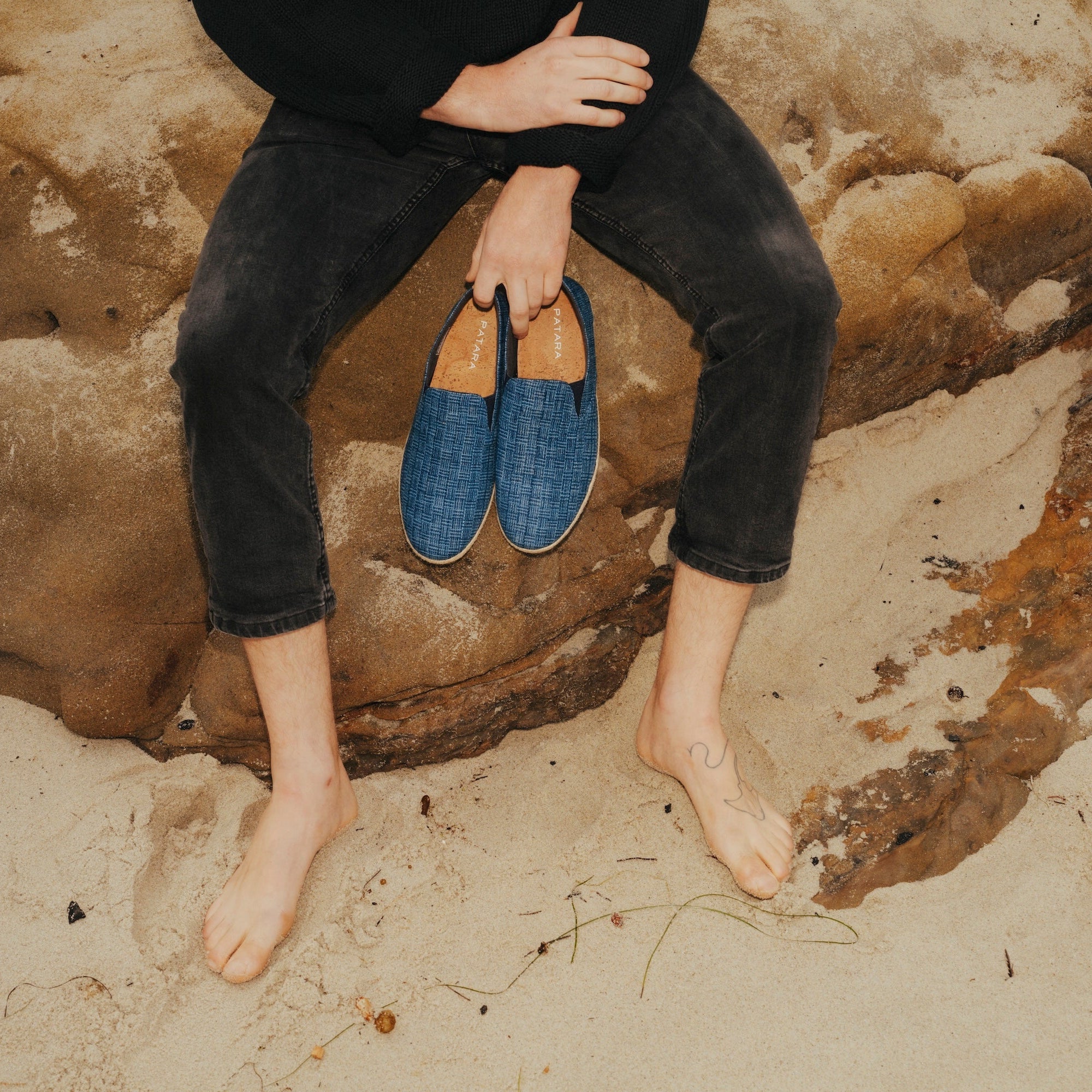 Parábootsネイビーサンダル Eco-Friendly Travel Shoes - Panama Blue Seeker | Patara Shoes