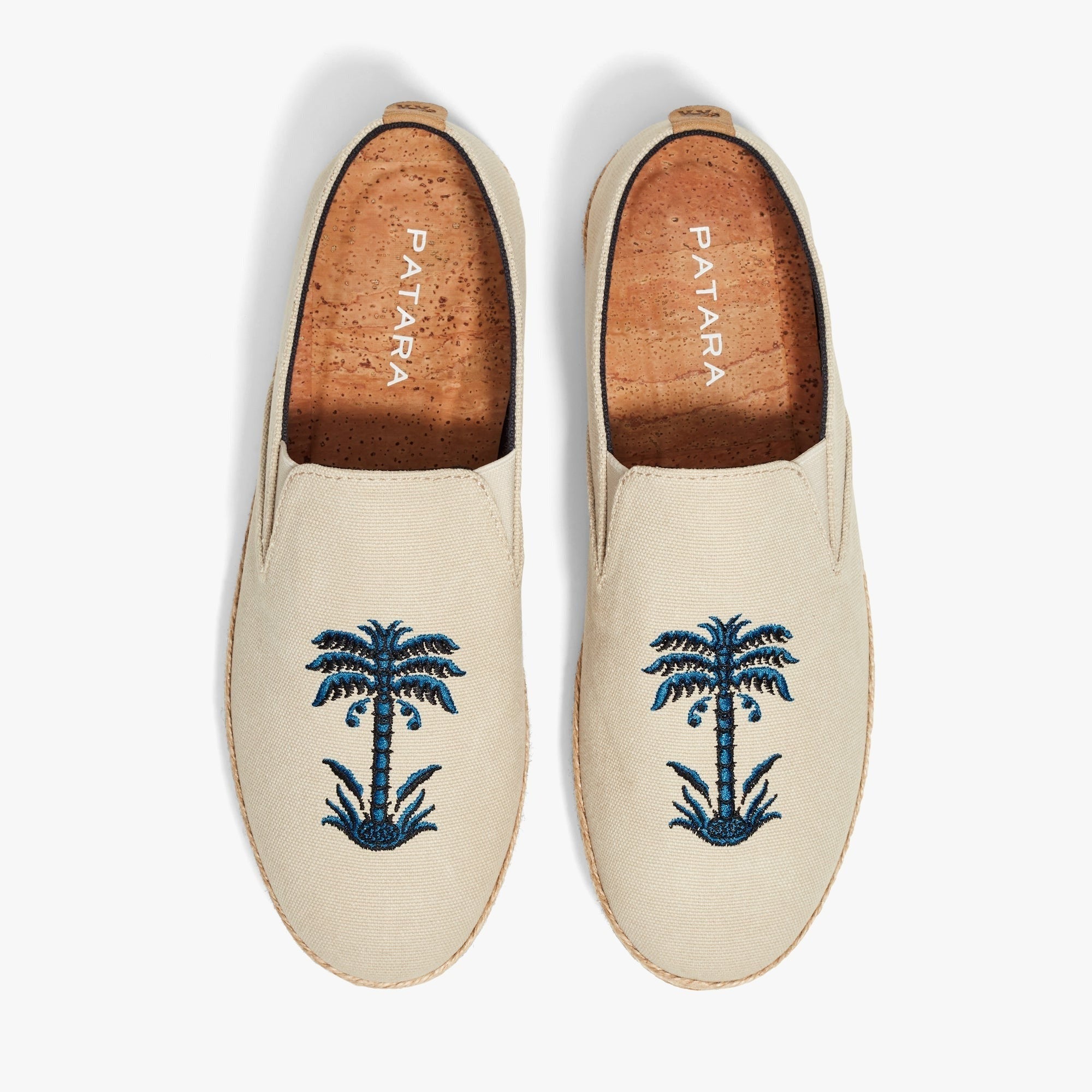 Blue Suede Palm Slippers