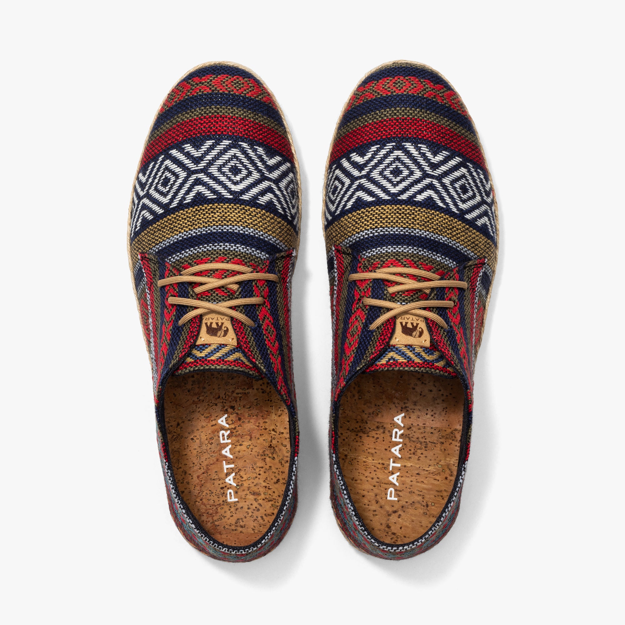 Patara Nomad Shoes Mens Size 9 Geometric Multicolor Tan Peach Beige Lace Up Eco-Friendly Travel Shoes - Granite Nomad | Patara Shoes main image 3