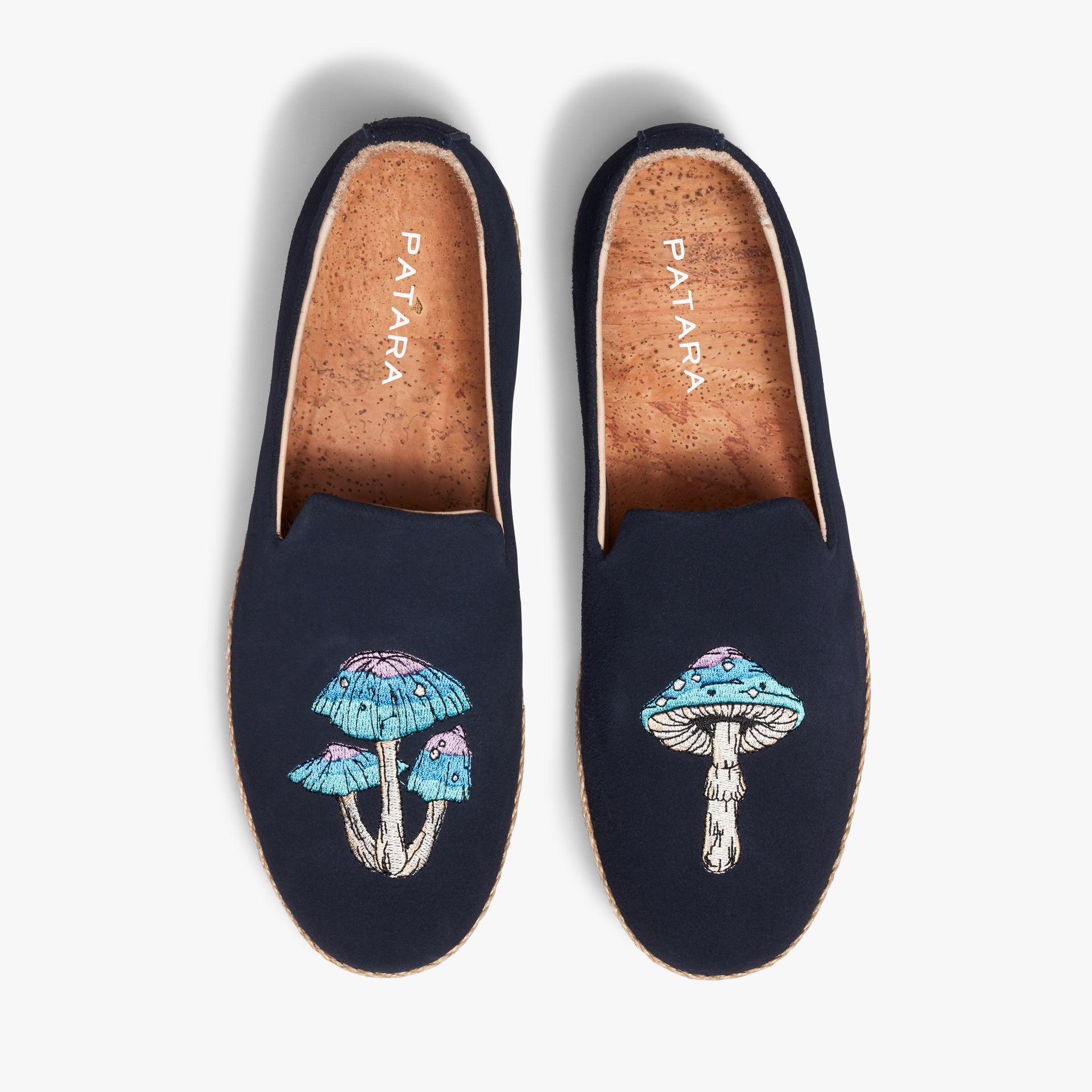Navy Mushroom Smoking Slipper – Patara Shoes - Main Image