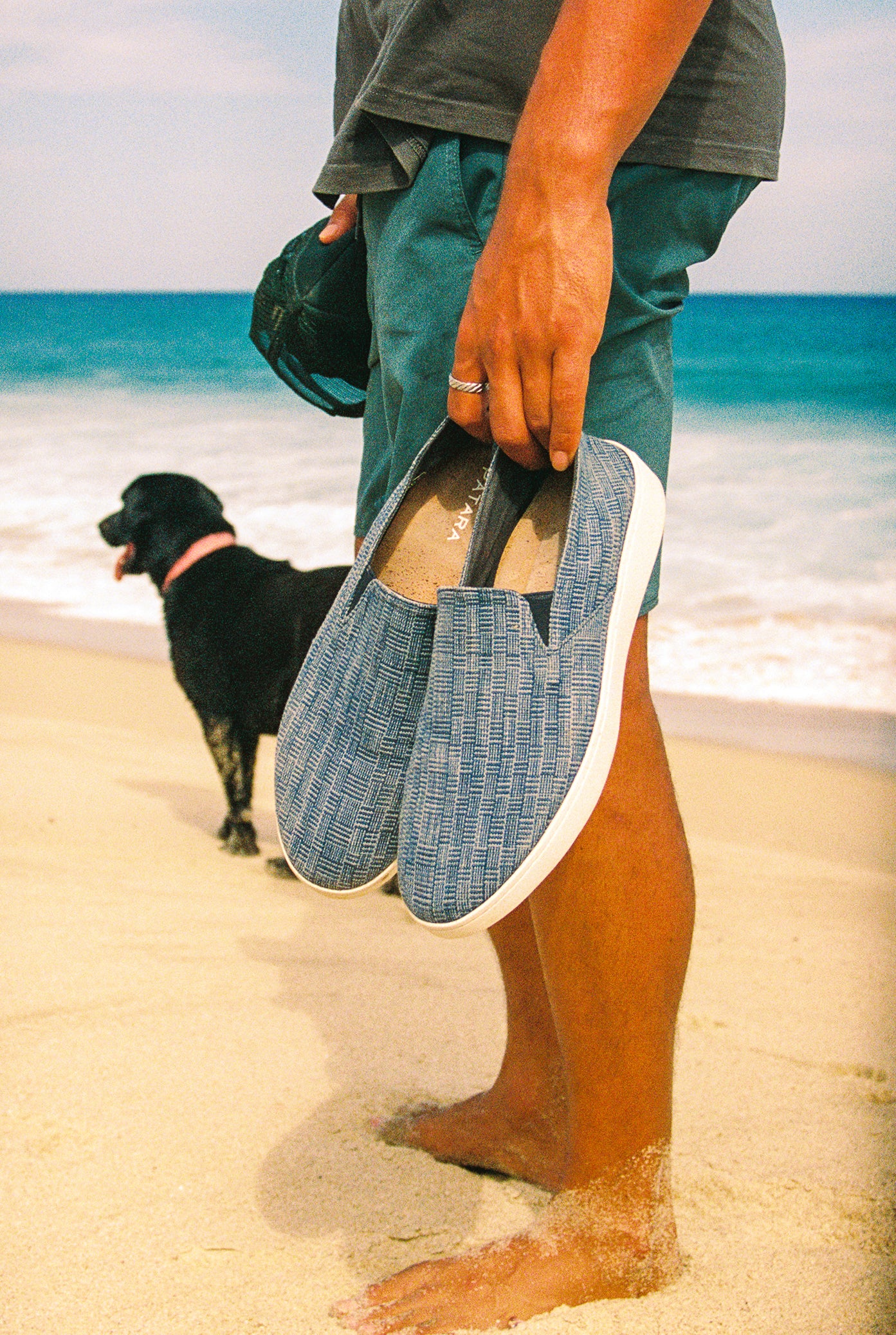 UA別注  SLIPPER PT903M ネイビー×ターコイズ 10 Eco-Friendly Travel Shoes - Taj Blue Seeker | Patara Shoes